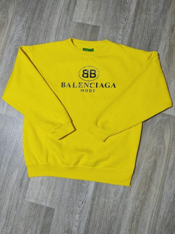 Мужской Balenciaga Свитшот Чёрный Полиэстер 42 /