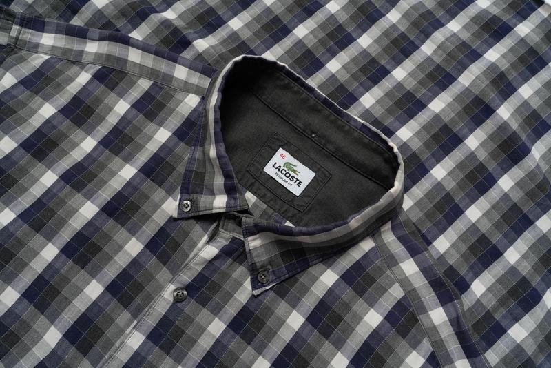 Homme Lacoste Chemise Bleu Marine Coton 44 / XXL /