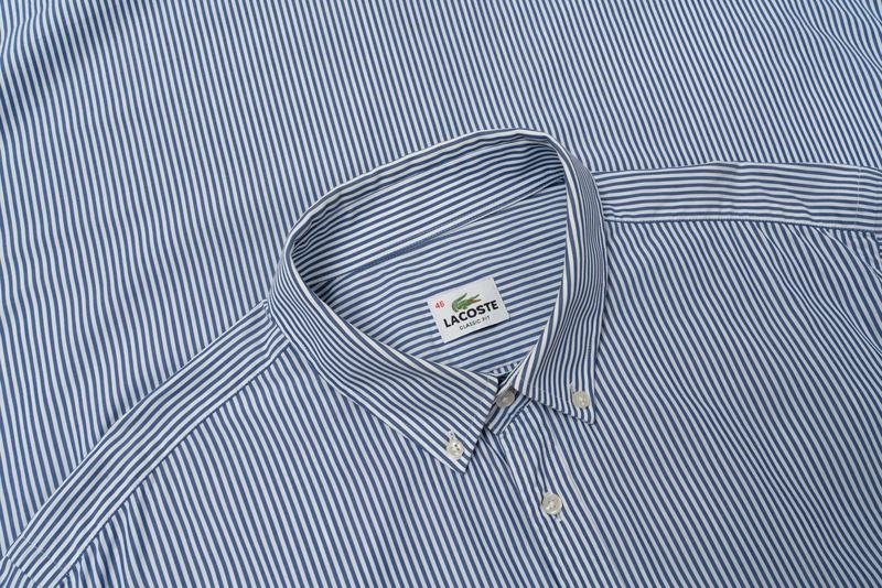 Homme Lacoste Chemise Bleue Coton 44 / XXL / 52