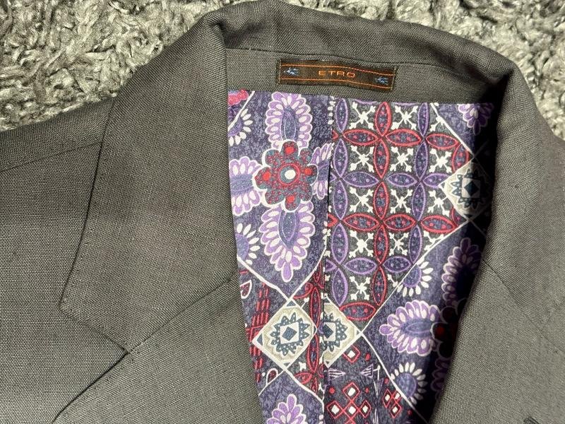 Женский Etro Пиджак Серый Лен 42 / XL / 50