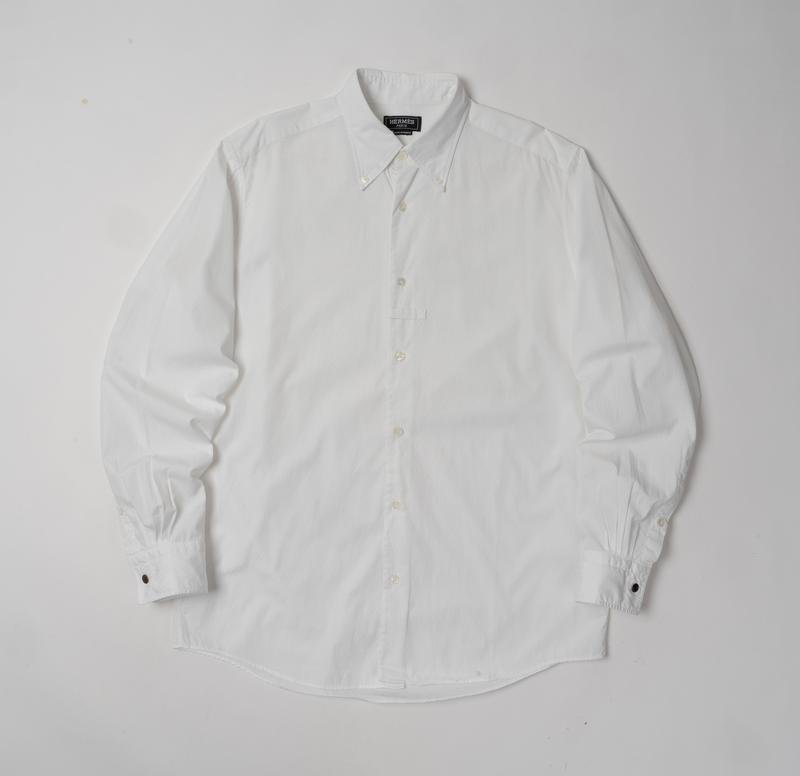 Herren Hermes Hemd Weiß Baumwolle 40 /L / 48