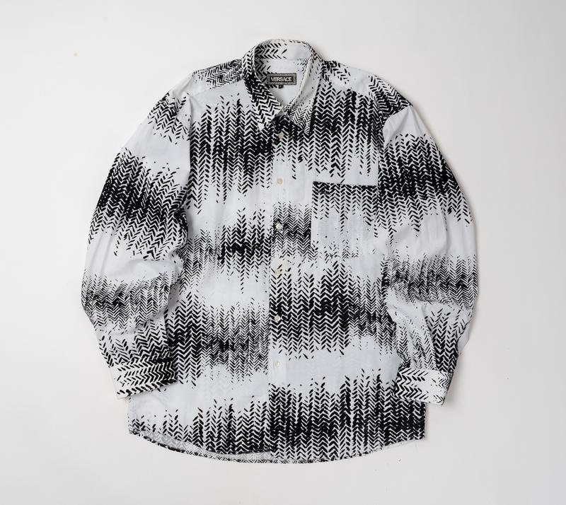 Men Versace Shirt Black Cotton 40 /L / 48