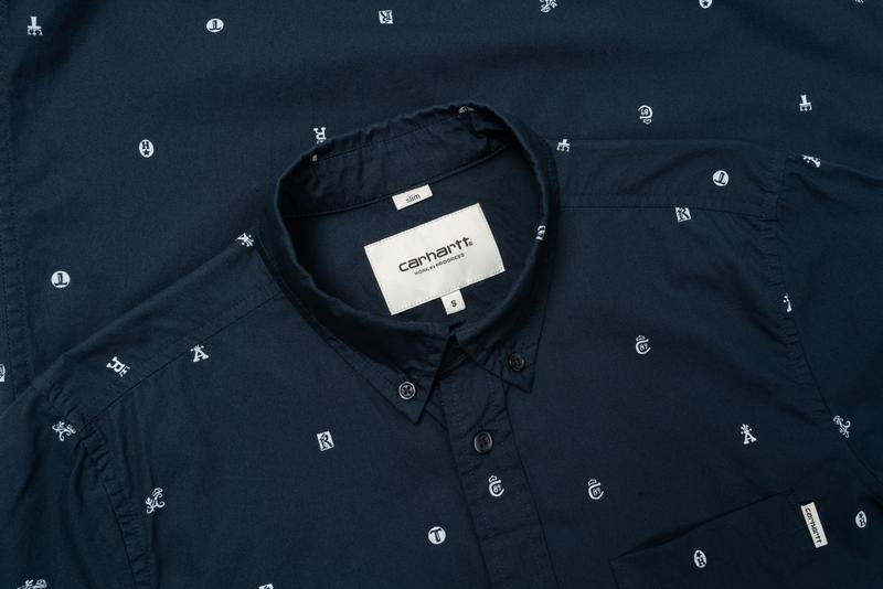 Homme Carhartt Chemise Bleu Marine Coton 36 / S /