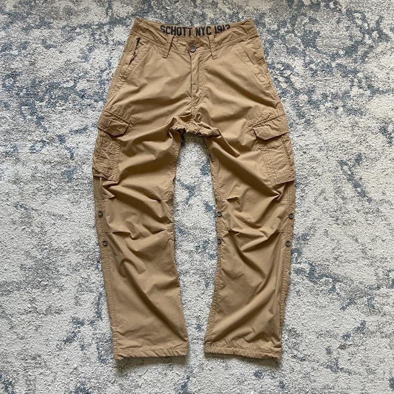 Мужские Schott NYC Штаны Бежевый Хлопок 28 / XS /