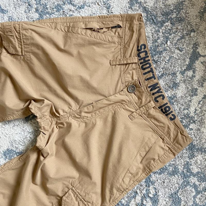 Мужские Schott NYC Штаны Бежевый Хлопок 28 / XS /