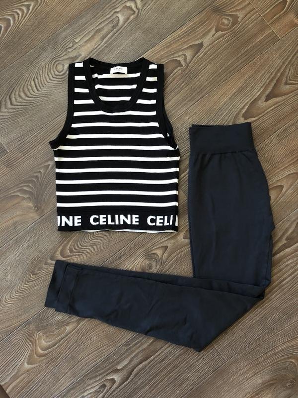 Женский Celine Лосины Чёрный Нейлон 36 / S / 44