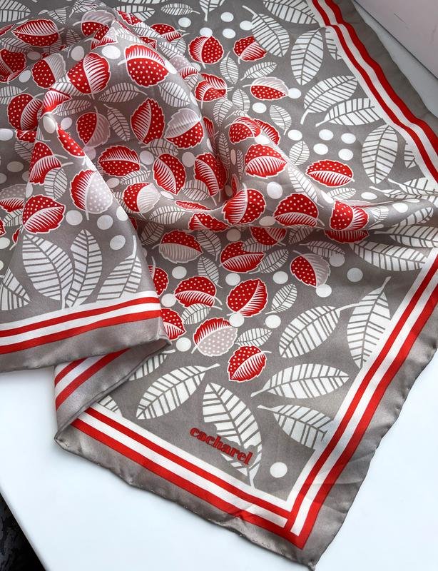 Women Cacharel Scarf Red Silk One size