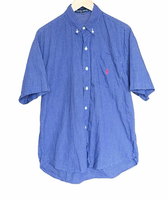 Men Ralph Lauren Polo Shirt Navy Cotton 40 /L / 48