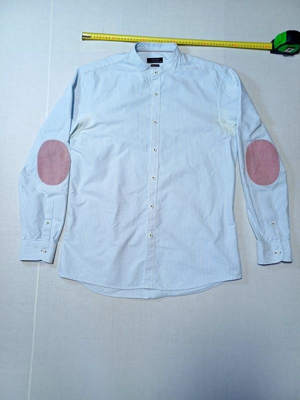 Мужской ZARA Рубашка Голубая Хлопок 38 / M / 46
