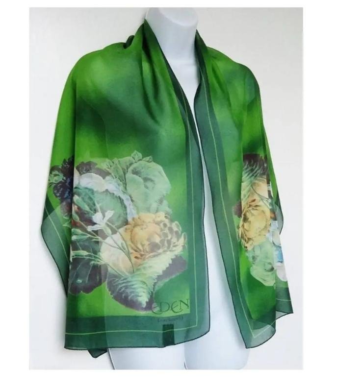 Unisex Cacharel Scarf Green Polyester One size