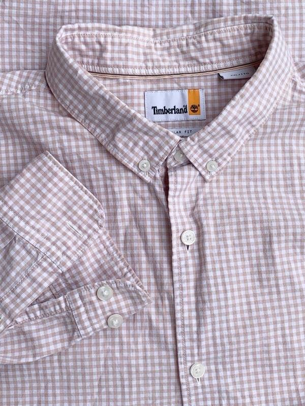 Мужской Timberland Рубашка Бежевый Хлопок 44 / XXL
