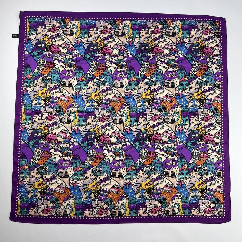 Женский Miu Miu Шарф Фиолетовый Шелк