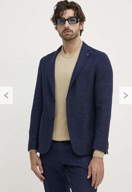Men Benvenuto Blazer Navy Viscose 38 / M / 46