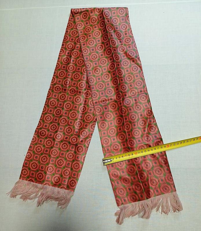 Мужской Шарф Красный Шелк 130x18 см