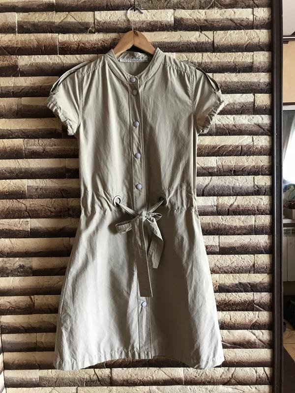 Women Custommade Dress Beige Cotton 36 / S / 44