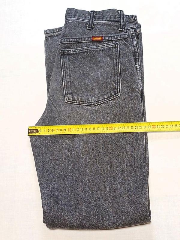 Men Vintage Rustler Jeans Black Denim 28