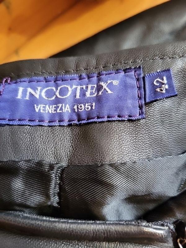 Женские Incotex Брюки Чёрные Кожаные 36 / S / 44