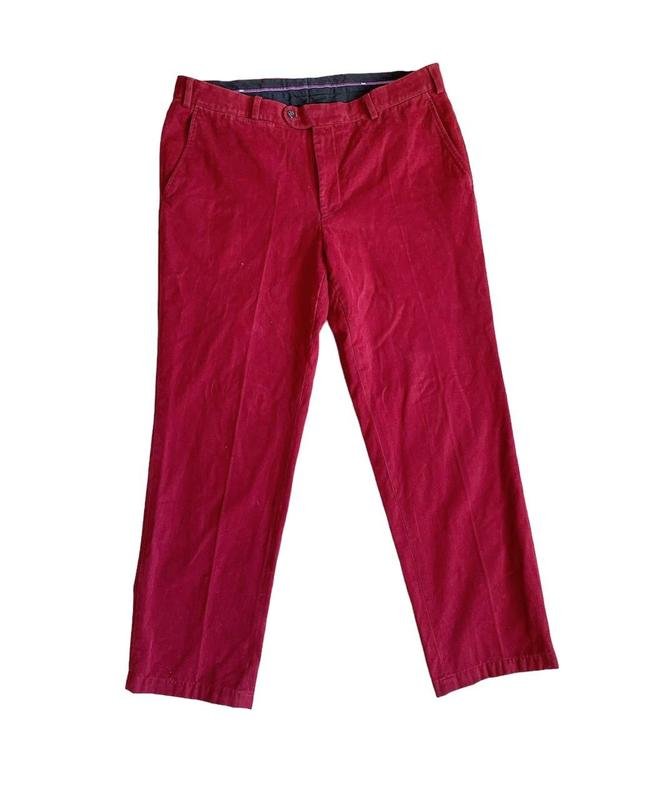 Men Hiltl Trousers Burgundy Cotton 34 / L / 50
