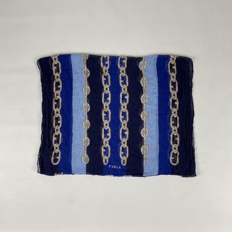 Women Furla Scarf Navy Silk