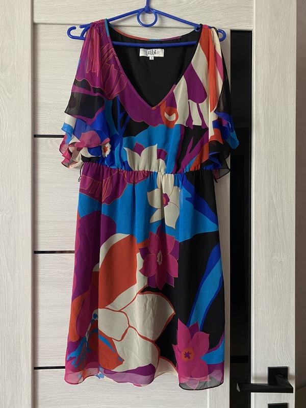 Женское Tibi Платье Разноцветный Шелк 36