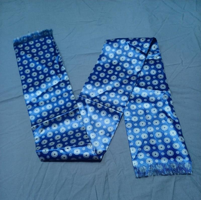 Мужской Шарф Голубой Шелк