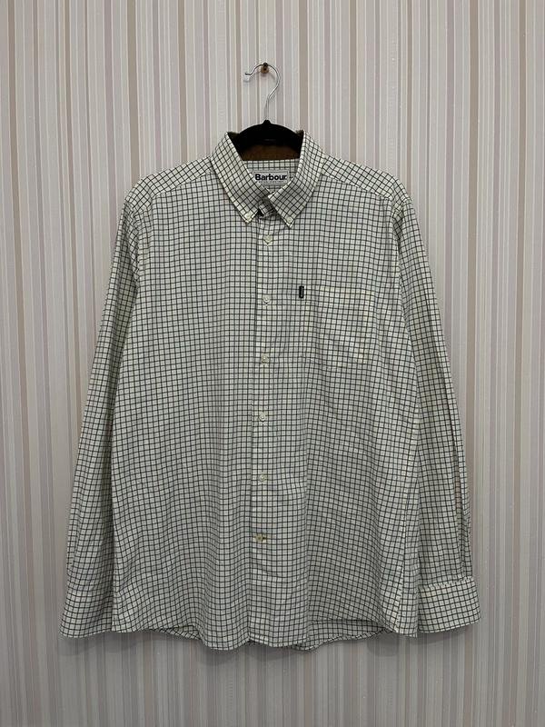 Herren Barbour Hemd Weiß Baumwolle 38 / M / 46