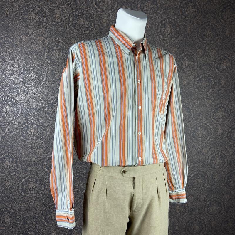 Herren Hermes Hemd Mehrfarbig Baumwolle 42 / XL /