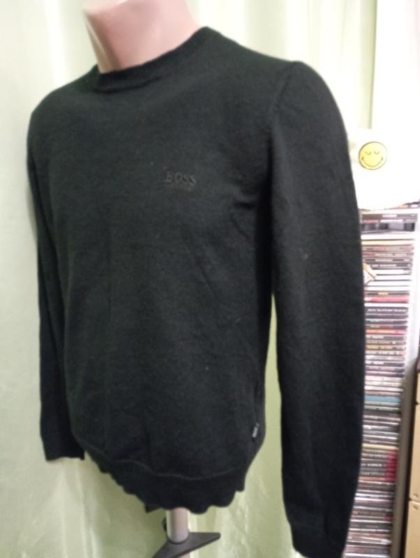 Men Boss Sweater Black Wool 38 / M / 46