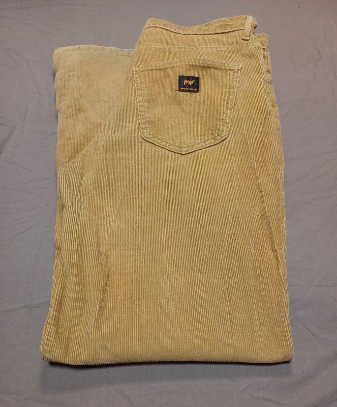 Men Vintage Pop Trousers White Corduroy 36