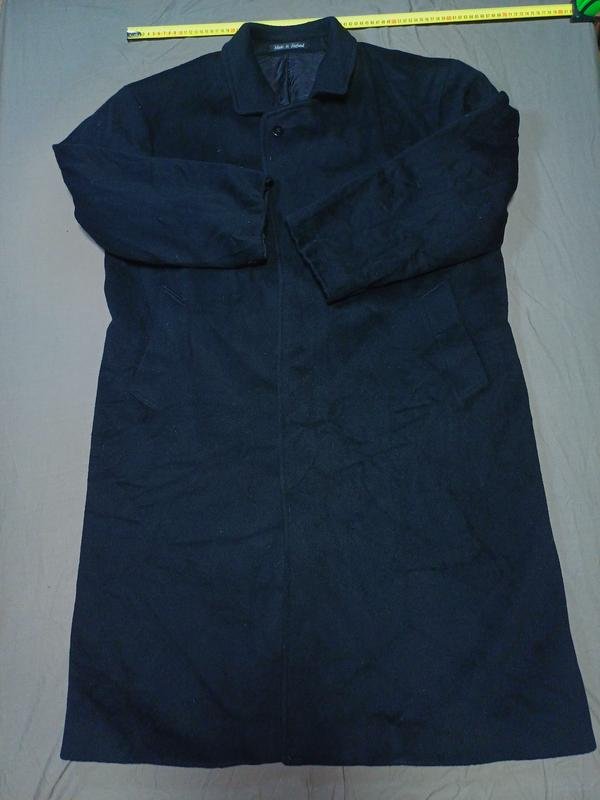 Homme Manteau Vintage Noir Laine 44 / XXL / 52