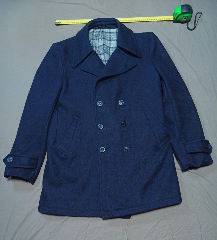 Herren Vintage Jacques Jaber Mantel Schwarz Wolle