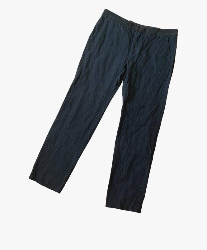 Homme Golden Goose Pantalon Bleu Marine Lin 32