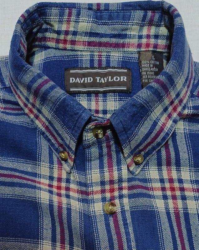 Homme David Taylor Chemise Bleu Flanelle 40 /L /