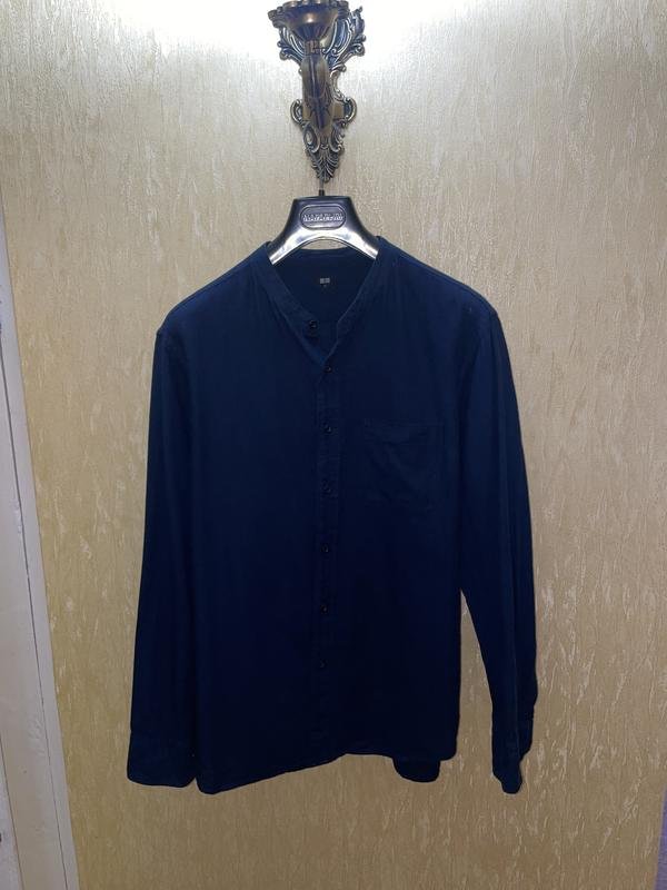 Men Uniqlo Shirt Navy 38 / M / 46