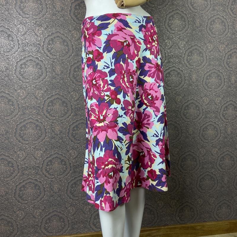 Damen Laura Ashley Rock Mehrfarbig Leinen 36