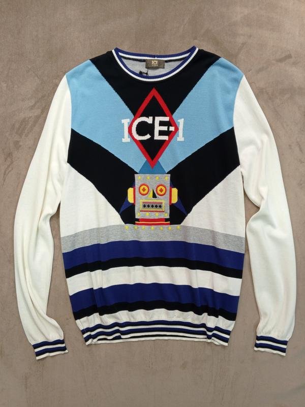 Homme Iceberg Pull Blanc Coton 42 / XL / 50