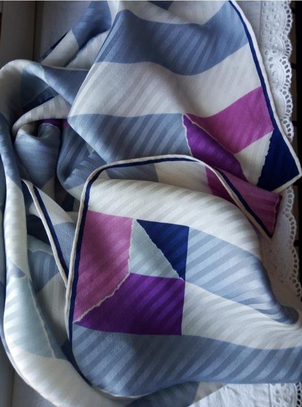 Schal Dior Stil Grau Seide 76x76