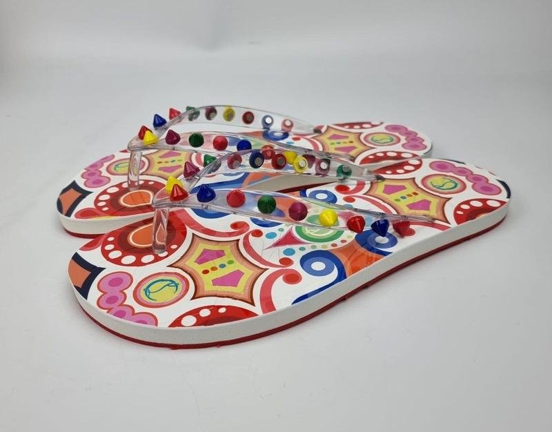 Femme Christian Louboutin Tongs Multicolore 37