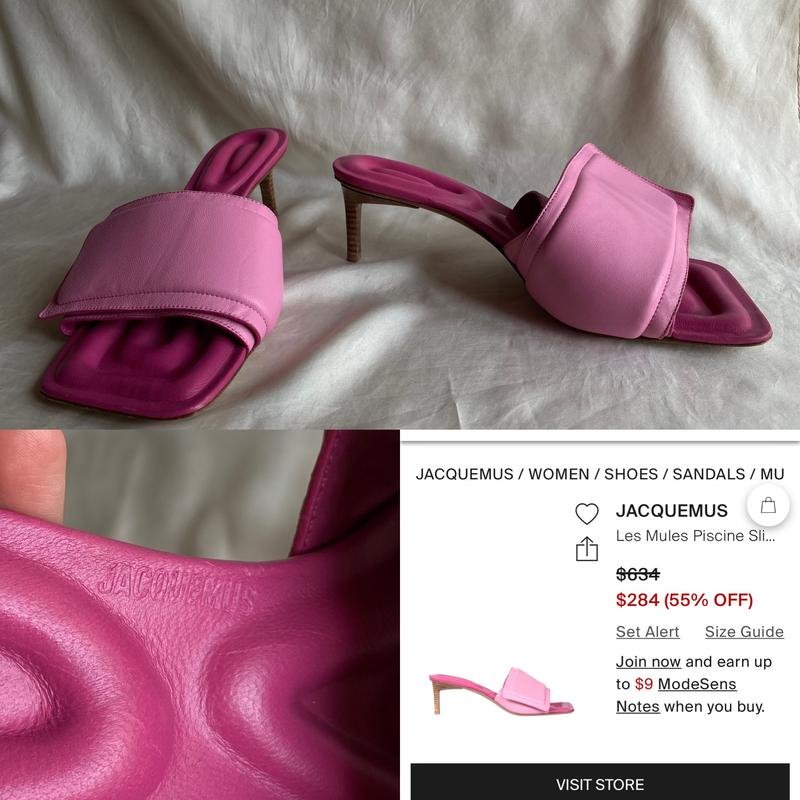 Femme Jacquemus Mules Rose Cuir 38