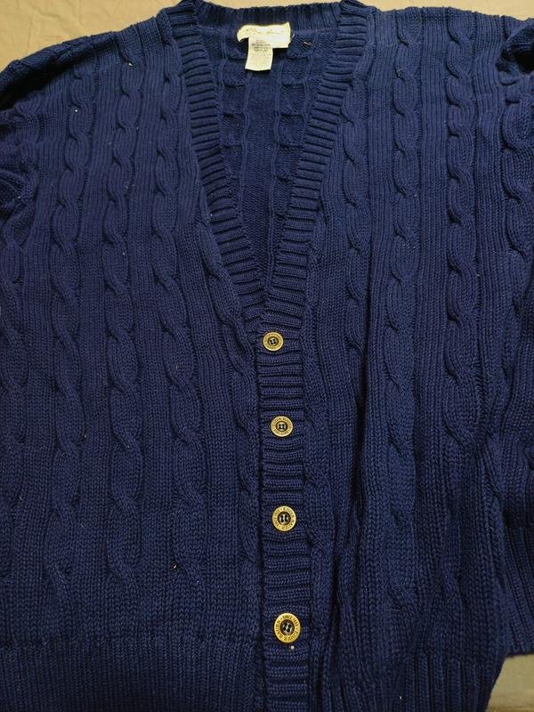 Men Eddie Bauer Sweater Navy Cotton 38 / M / 46