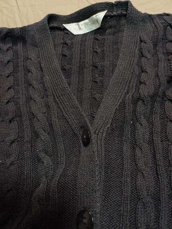 Мужской Marks & Spencer Свитер Чёрный Хлопок 38 /