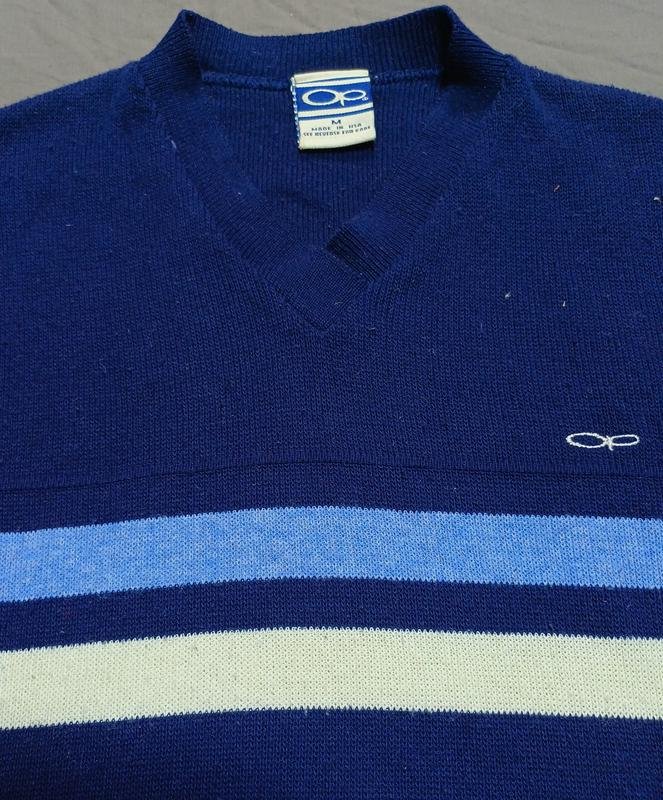 Homme Vintage OP Pullover Turquoise Acrylique 34 /