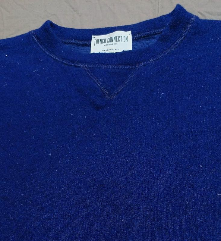 Herren French Connection Pullover Marineblau Wolle