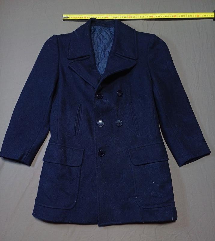 Мужской Vintage Manby Пальто Чёрное Шерсть 34 / XS