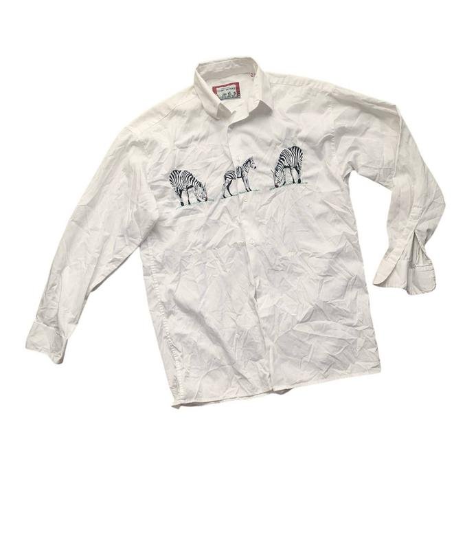 Men Designer Shirt White Cotton 38 / M / 46