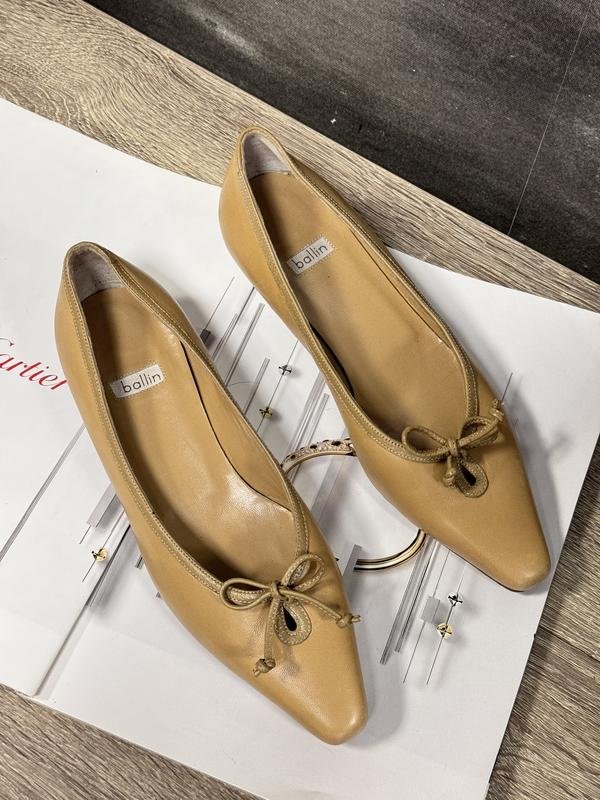 Damen Ballin Absatzschuhe Beige Leder 36