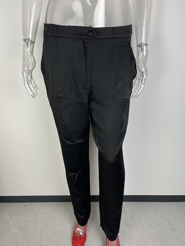 Women Givenchy Trousers Black Satin 40 / L / 48