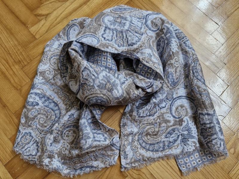 Унисекс Etro Шарф Серый Лен/Хлопок