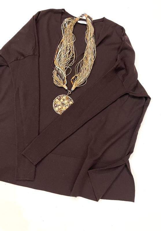 Мужской Akris Пуловер Коричневый Шерсть 36 / S /