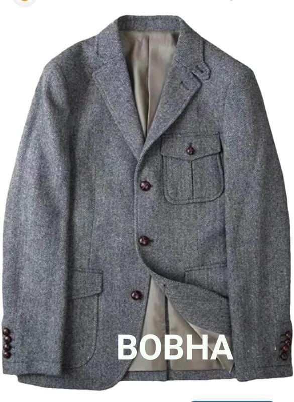Men Benvenuto Blazer Grey Viscose 40 /L / 48